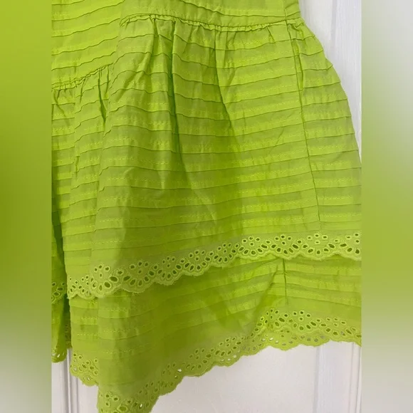 FARM Rio Skirt Neon Green Ruffled Mini Skirt size Large - Picture 5 of 11